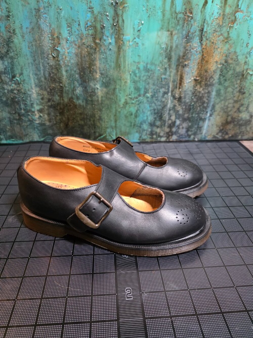 Dr Martens Made in England Womens UK 4 Black Leather Mary Jane Shoes